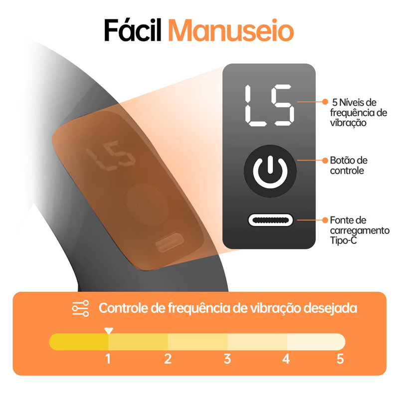 Massageador Elétrico Portátil de Alta Frequência Profissional Massagem Muscular Ring Anel com Cinta