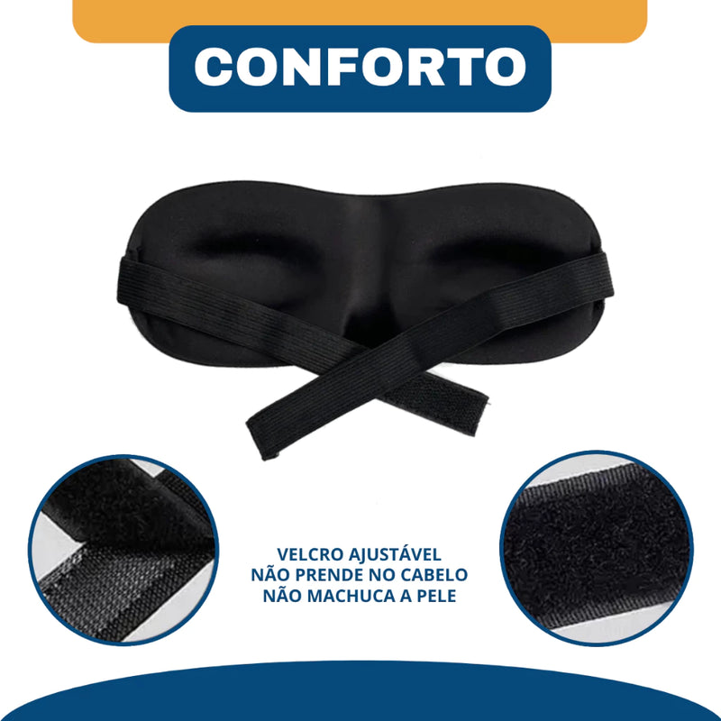 Máscara de Sono 3D – Bloqueio Total de Luz + Conforto - Zero Pressão